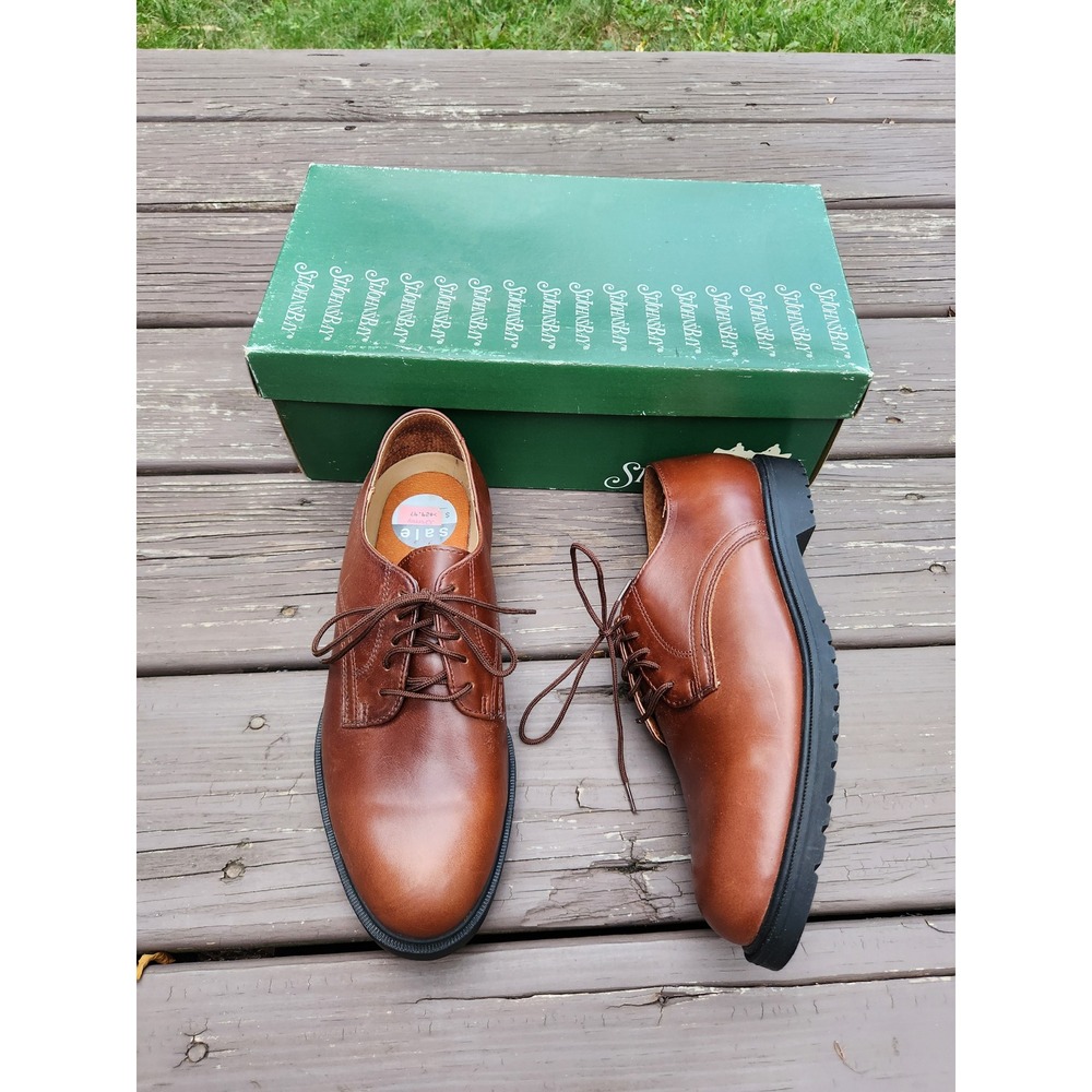 Vintage 90s Y2K St. Johns Bay Brown Leather Oxford Eclectic Dark Academia 7.5M